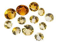 Citrine, Round, 3mm+ Mixed Sizes,  Pack of 12,