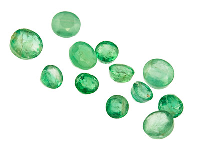 Emerald, Round, 3mm+ Mixed Sizes,  Pack of 12,