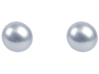 Cultured Pearl Pair Full Round Half Drilled 3.5-4mm Silver Grey   Freshwater