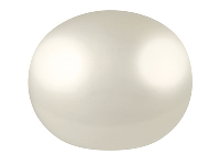 Cultured Pearls Pair Button    Half Drilled 8.5-9mm, White,   Freshwater