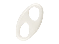 Ceramic Oval Shape With 2 Holes,   White, 30x16mm