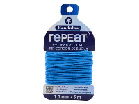 Beadalon rePEaT 100% Recycled  Braided Cord, 8 Strand, 1mm X 5m,  Sky Blue
