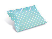 Flat Pack Pillow Box Blue Polka Dot Pack of 10