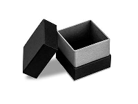 Black And Silver Metallic Ring Box