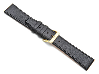 Black Buffalo Stitched Watch Strap 18mm Genuine Leather