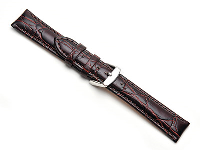 Brown Super Croc Grain Watch Strap 22mm Genuine Leather