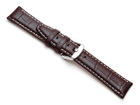 Brown Super Croc Grain Watch Strap Nubuck Lining 18mm Genuine Leather
