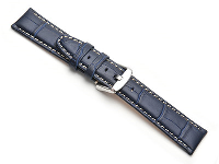 Blue Super Croc Grain Watch Strap  Nubuck Lining 18mm Genuine Leather