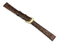 Brown Croc Grain Watch Strap 20mm  Genuine Leather