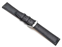 Black Calf Ostrich Grain Watch Strap 14mm Genuine Leather