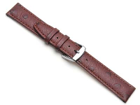 Brown Calf Ostrich Grain Watch Strap 16mm Genuine Leather