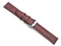 Brown Calf Ostrich Grain Watch Strap 20mm Genuine Leather