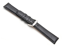 Black Padded Calf Watch Strap 12mm Genuine Leather