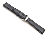Black Padded Calf Watch Strap 20mm Genuine Leather