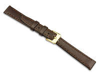 Brown Calf Stitched Watch Strap    12mm Genuine Leather