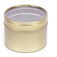 Gold Round Seamless Slip Lid Tins with Window