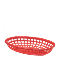 Oval Poly Basket 9.5" Red