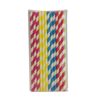 Paper Straw Mixed Colours 20cm (6mm bore)
