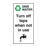 Turn Off Taps When Not In Use S/A 100x50mm