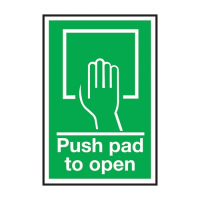 Push Pad To Open Sign S/A 150x100mm