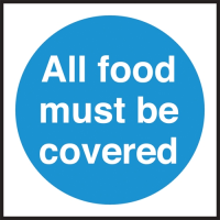 All Food Must Be Covered Sign S/A 100x100mm