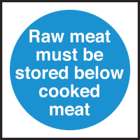 Raw Meat Store Below Cooked Sign S/A 100x100mm