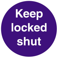 Keep Locked Shut Sign S/A 100x100mm