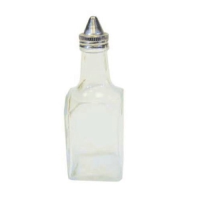 Oil/Vinegar Bottle Square Glass S/S Lid