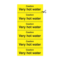 Caution Very Hot Water Label (Strip 6) S/A 200x100