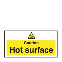 Caution Hot Surface Sign S/A 100x200mm