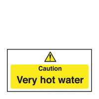 Caution Very Hot Water Sign S/A 100x200mm