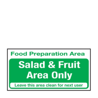 Salad & Fruit Area Only Sign S/A 100x200mm
