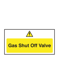 Gas Shut Off Valve Sign S/A 100x200mm