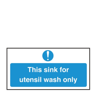 Sink For Utensil Wash Only Sign S/A 100x200mm