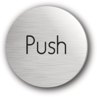 Push Symbol Silver Disc 75mm