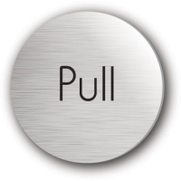 Pull Symbol Silver Disc 75mm