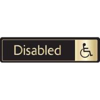 Disabled Toilet/Symbol Sign Gold/Black 43x178mm