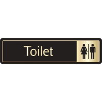 Toilet/Symbol Sign Gold/Black 43x178mm