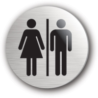 Toilets Symbol Silver Disc 75mm