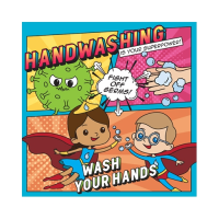 Hand Wash School Sign 21x21cm S/A Vinyl