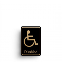 Disabled Toilet/Symbol Sign Gold/Black 128x83mm