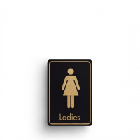 Ladies Symbol/Sign  Gold/Black 128x83mm