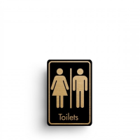 Toilets Symbol Sign Gold/Black 128x83mm