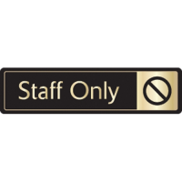 Staff Only Symbol/Sign Gold/Black 43x178mm