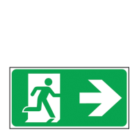Fire Exit Man & Arrow Right Sign S/A 150x300mm