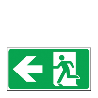 Fire Exit Man & Arrow Left Sign S/A 150x300mm