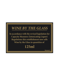 Wine By The Glass 125ml Sign 110x170mm