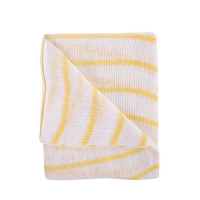 Stockinette Dishcloth 14 x 12" Yellow Stripes