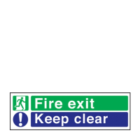 Fire Exit Keep Clear Sign S/A 150x450mm