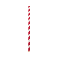 Paper Straw Red Stripe 20cm (8") 6mm bore 